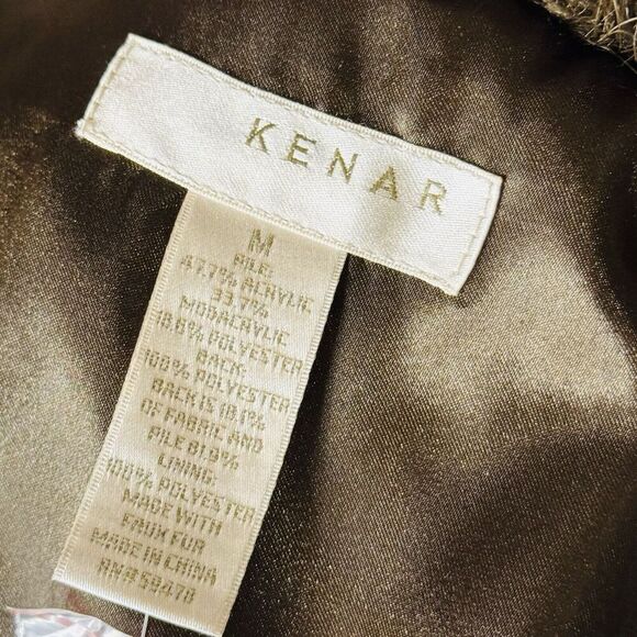 KENAR Faux Fur Sz M Chocolate Brown Hook Eye Closure Vest Luxury Extravaganza - Picture 9 of 12